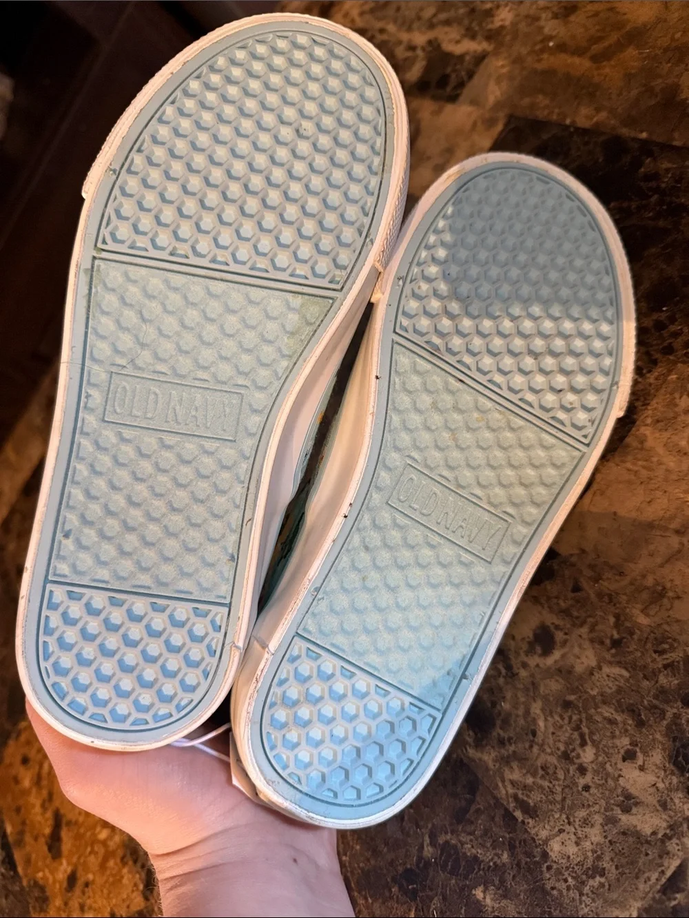 Old Navy Aqua Tropical Print Slip-On Kids Sneakers